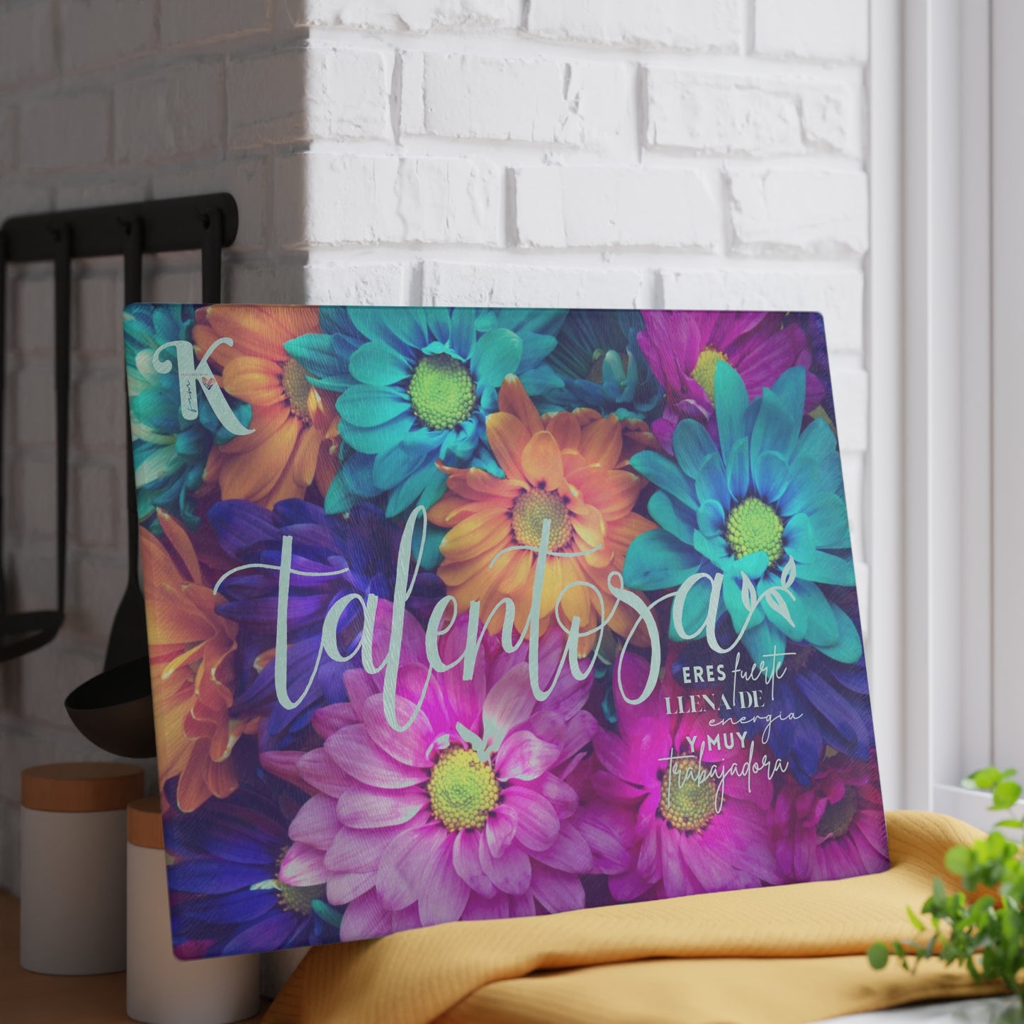 Talentosa p31.17 > Tabla de Cortar Vidrio Msj / Glass Cutting Board Message