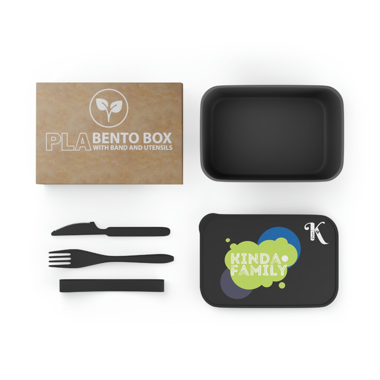 KindaFamily > PLA Bento Box con Banda y Utensilios / PLA Bento Box with Band and Utensils